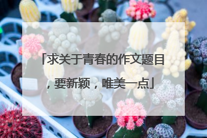 求关于青春的作文题目，要新颖，唯美一点