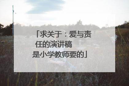 求关于:爱与责任的演讲稿 是小学教师要的