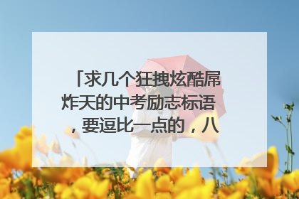 求几个狂拽炫酷屌炸天的中考励志标语，要逗比一点的，八到十个字。