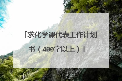 求化学课代表工作计划书（400字以上）
