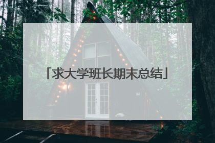 求大学班长期末总结