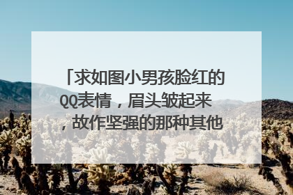 求如图小男孩脸红的QQ表情,眉头皱起来,故作坚强的那种其他图片或者高清图