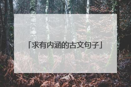 求有内涵的古文句子