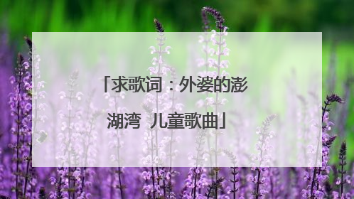 求歌词：外婆的澎湖湾 儿童歌曲