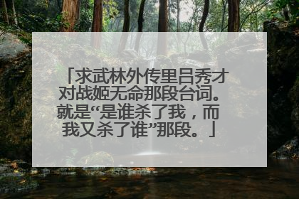 求武林外传里吕秀才对战姬无命那段台词。就是“是谁杀了我，而我又杀了谁”那段。