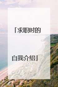 求职时的自我介绍