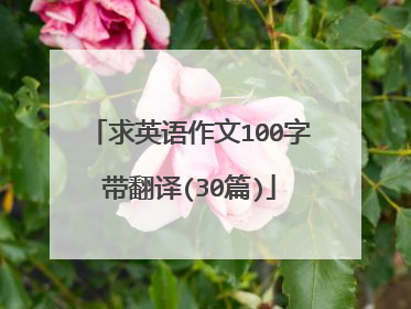 求英语作文100字带翻译(30篇)
