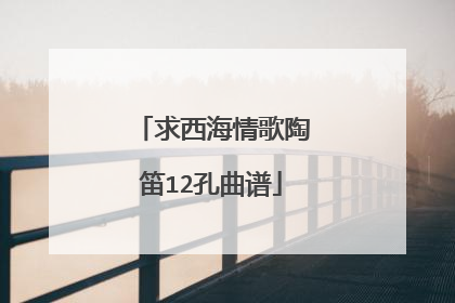 求西海情歌陶笛12孔曲谱