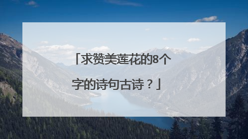 求赞美莲花的8个字的诗句古诗？