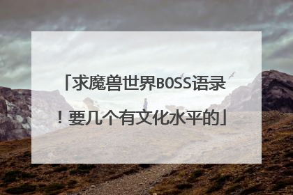 求魔兽世界BOSS语录！要几个有文化水平的