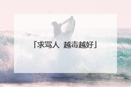 求骂人 越毒越好