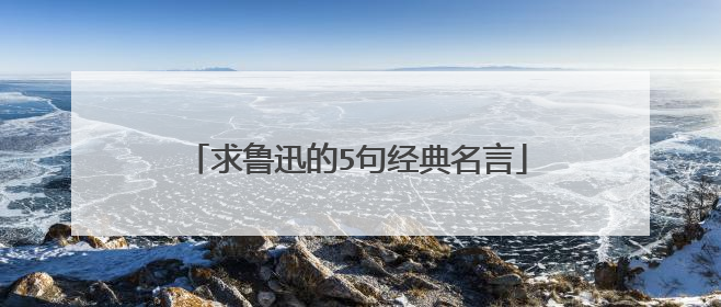 求鲁迅的5句经典名言