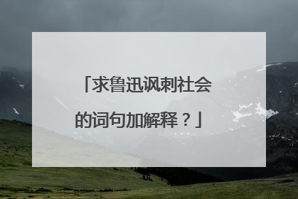 求鲁迅讽刺社会的词句加解释?