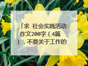 求 社会实践活动作文200字（4篇），不要关于工作的，谢谢了！