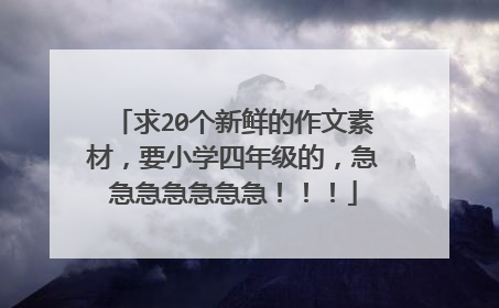 求20个新鲜的作文素材,要小学四年级的,急急急急急急急!!!