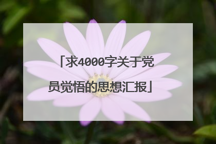 求4000字关于党员觉悟的思想汇报