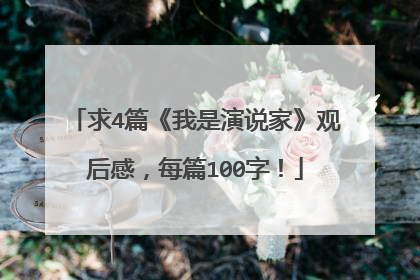 求4篇《我是演说家》观后感，每篇100字！