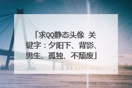 求QQ静态头像 关键字:夕阳下、背影、男生、孤独、不颓废