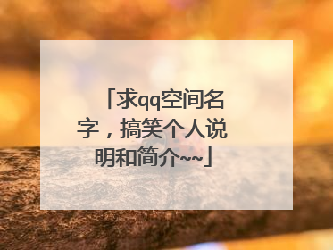 求qq空间名字，搞笑个人说明和简介~~