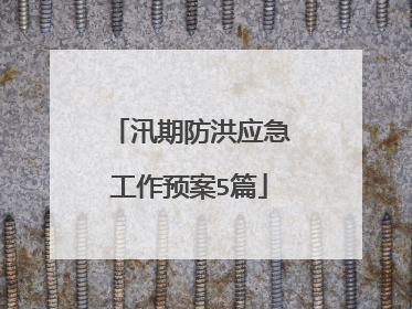 汛期防洪应急工作预案5篇