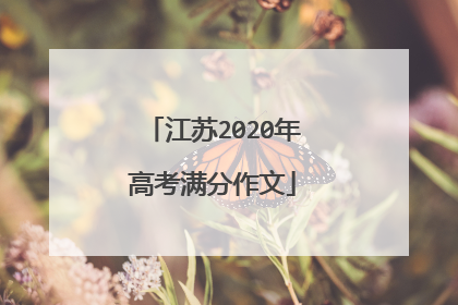 江苏2020年高考满分作文