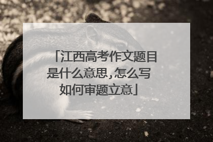 江西高考作文题目是什么意思,怎么写如何审题立意