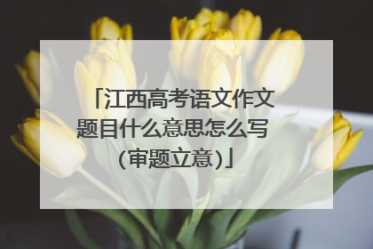 江西高考语文作文题目什么意思怎么写(审题立意)