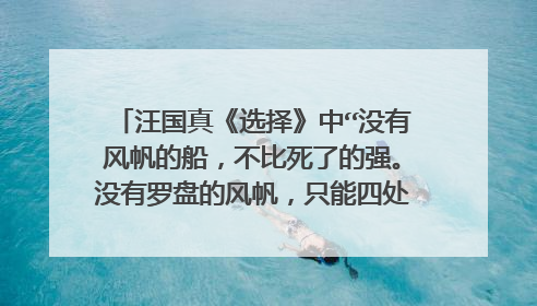 汪国真《选择》中“没有风帆的船，不比死了的强。没有罗盘的风帆，只能四处流浪。”的有关内容