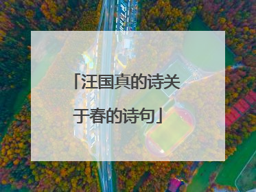 汪国真的诗关于春的诗句