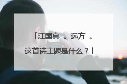 汪国真 。远方 。这首诗主题是什么？