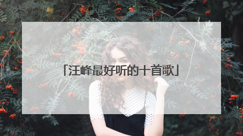 汪峰最好听的十首歌