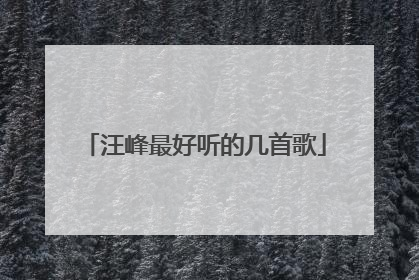汪峰最好听的几首歌
