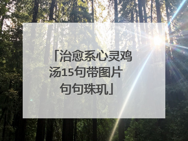 治愈系心灵鸡汤15句带图片句句珠玑
