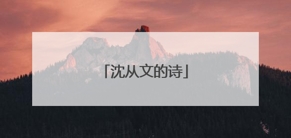 沈从文的诗