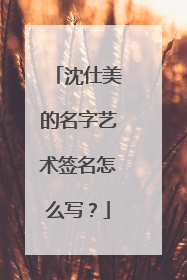 沈仕美的名字艺术签名怎么写？