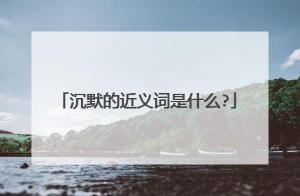 沉默的近义词是什么?