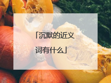 沉默的近义词有什么