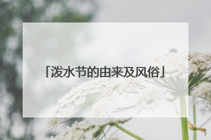 泼水节的由来及风俗