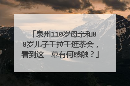 泉州110岁母亲和88岁儿子手拉手逛茶会，看到这一幕有何感触？