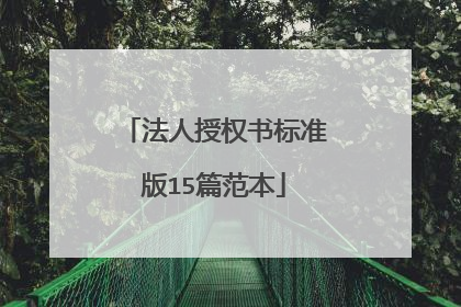 法人授权书标准版15篇范本