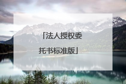 法人授权委托书标准版
