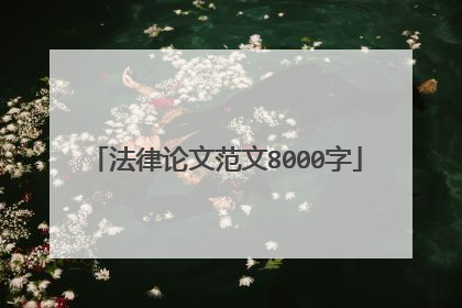 法律论文范文8000字