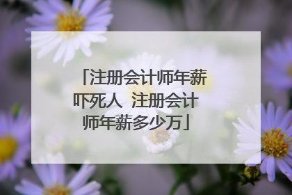 注册会计师年薪吓死人 注册会计师年薪多少万