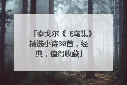 泰戈尔《飞鸟集》精选小诗30首，经典，值得收藏