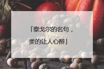 泰戈尔的名句，美的让人心醉