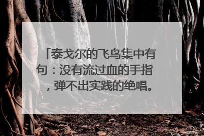 泰戈尔的飞鸟集中有句：没有流过血的手指，弹不出实践的绝唱。”全文是什么