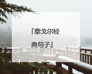 泰戈尔经典句子