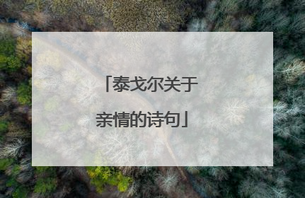 泰戈尔关于亲情的诗句