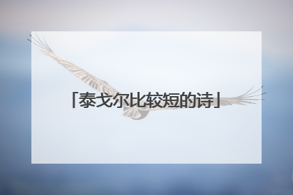 泰戈尔比较短的诗