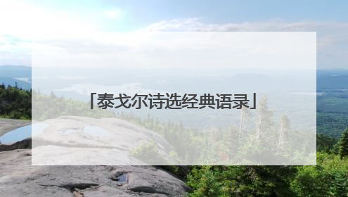 泰戈尔诗选经典语录